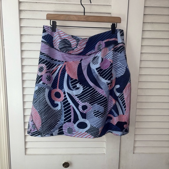 Title Nine A-Line Knee-Length Skirt Pink Blue Casual - Picture 3 of 5